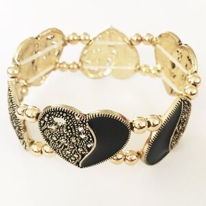 Brand New Heart Contrast Stretch Bracelet